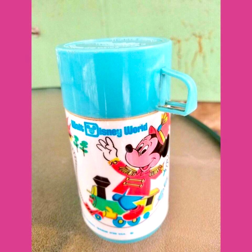 Vintage 70s Walt Disney World Mickey Mouse Aladdin Kids Thermos